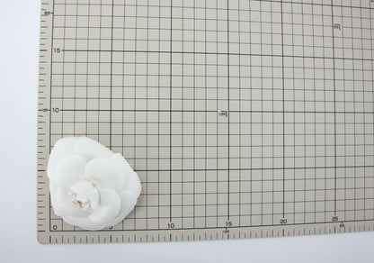 Chanel Vintage 81-85 Canvas White Camellia Brooch