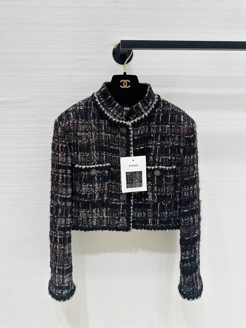 Chanel 25A black & multicolour tweed jacket