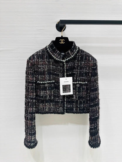 Chanel 25A black & multicolour tweed jacket