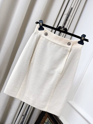 Chanel Off-White Midi Skirt