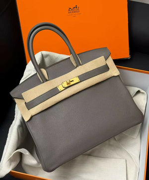 Hermès Birkin 30 Etain (8F) Togo Leather with Gold Hardware