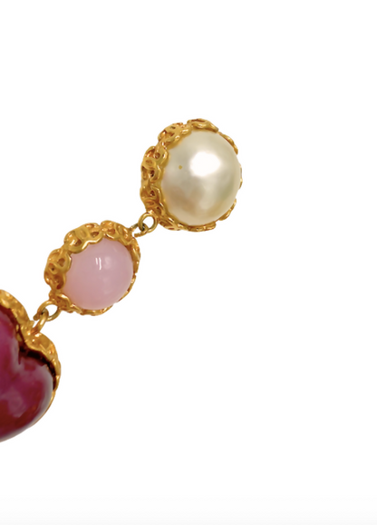 Chanel Heart Gripoix Earrings Collection 28 – Pink