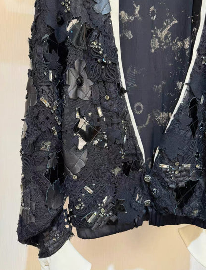 Chanel 16A black lace blouse