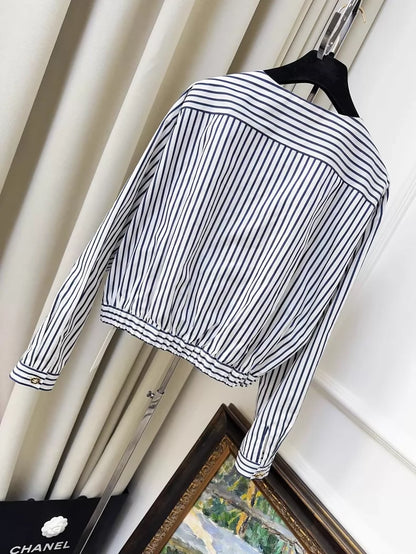 Chanel 22S blue and white striped shirt,