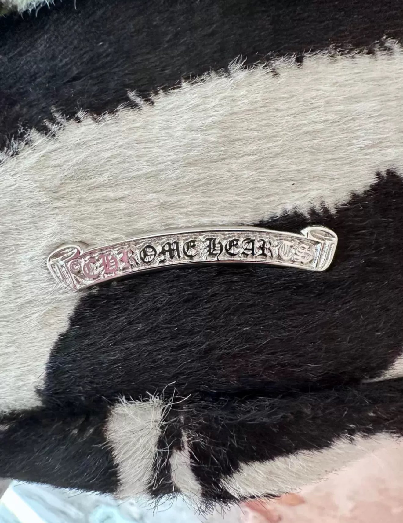 Chrome Hearts Cross patch pony shoulder bag TAKA MINI