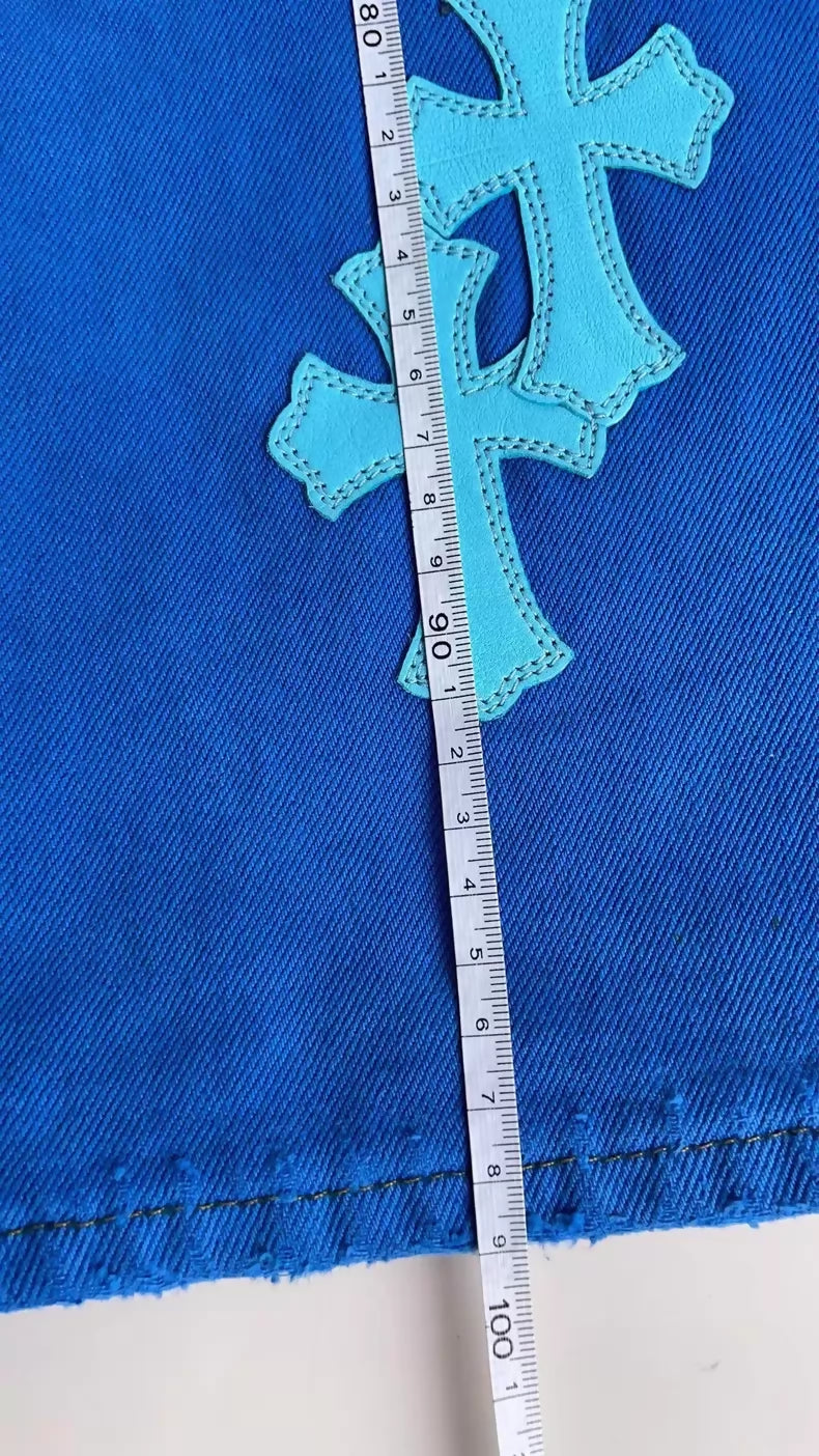 Chrome Hearts blue cross pants
