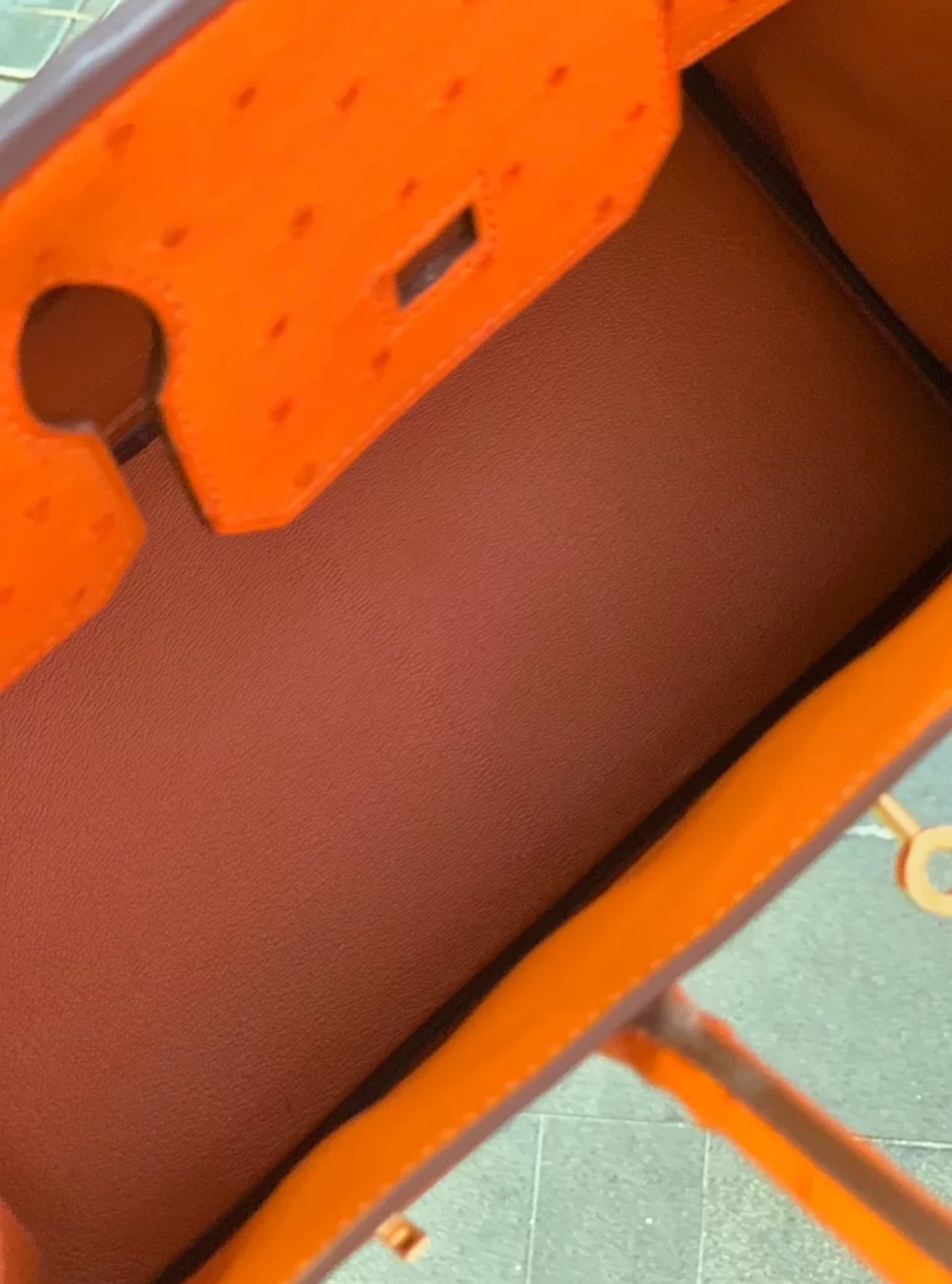 Hermès Birkin 30 Orange Ostrich Leather Palladium Hardware