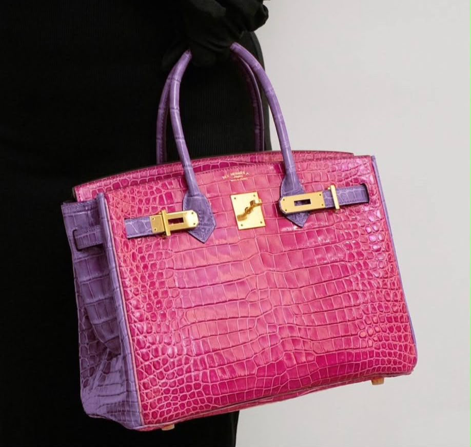 Hermes Birkin 30 HSS Fuchsia / Anemone Shiny Porosus Gold Hardware