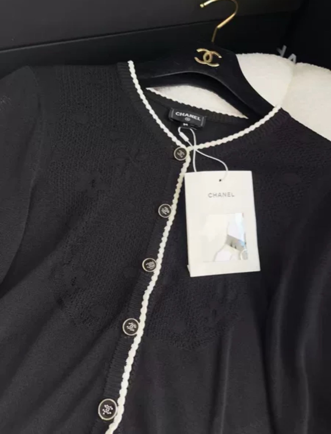 Chanel 24B black knitted cardigan