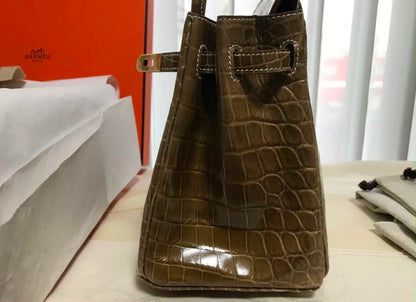 Hermes Birkin 25 Ficelle shiny niloticus gold hardware  - Rare colour -