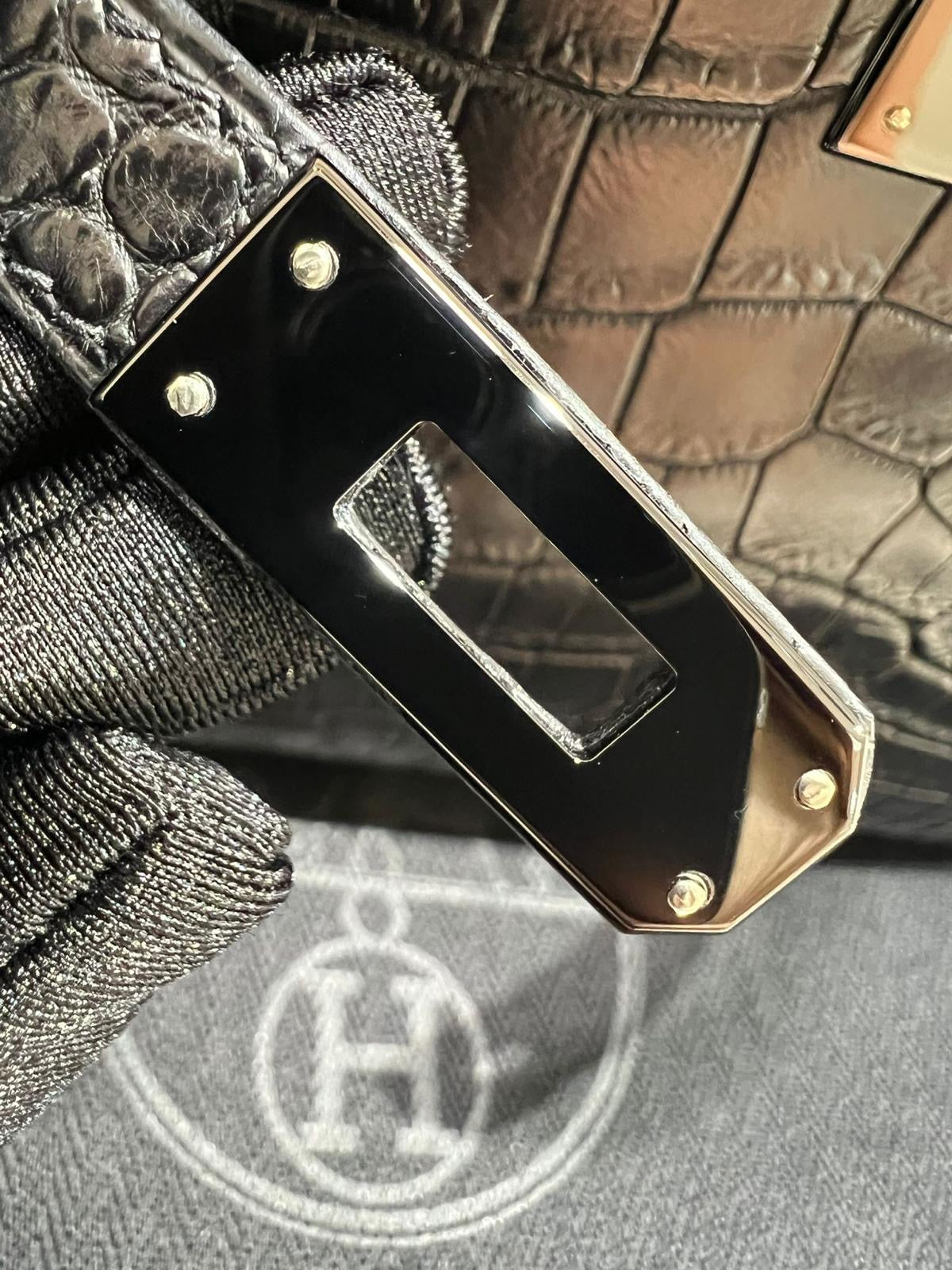 Hermès Mini Kelly Pochette So Black Matte Crocodile