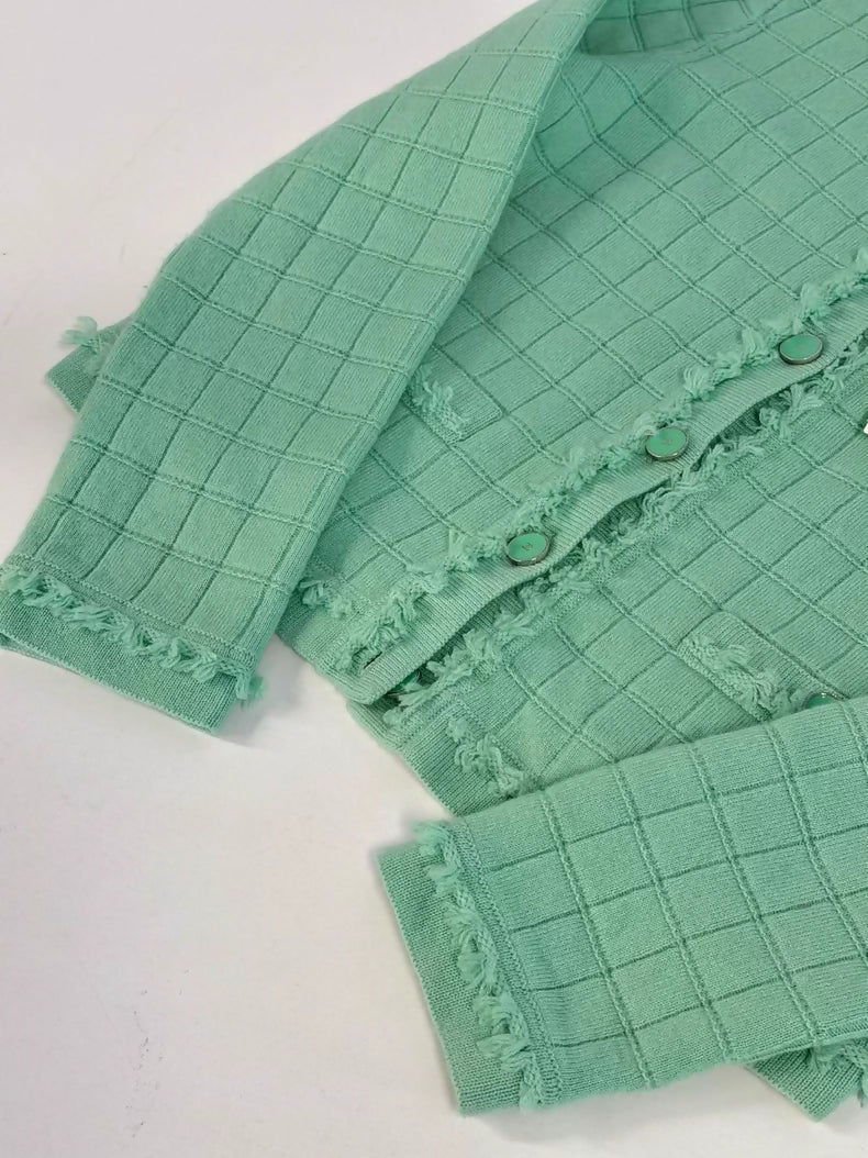 Chanel 26P Mint Green Cardigan