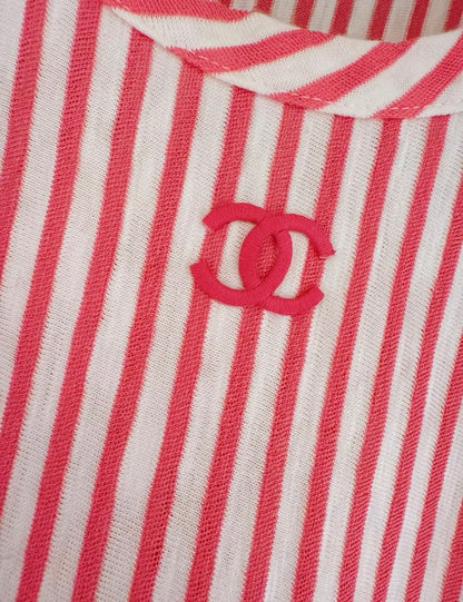 Chanel 19C Pink and White Striped Dress