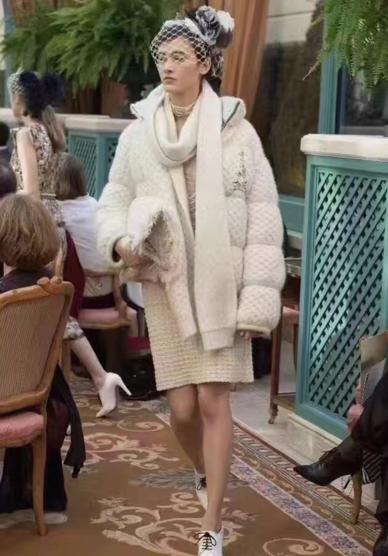 Rare Chanel 17A White Écru Down Jacket