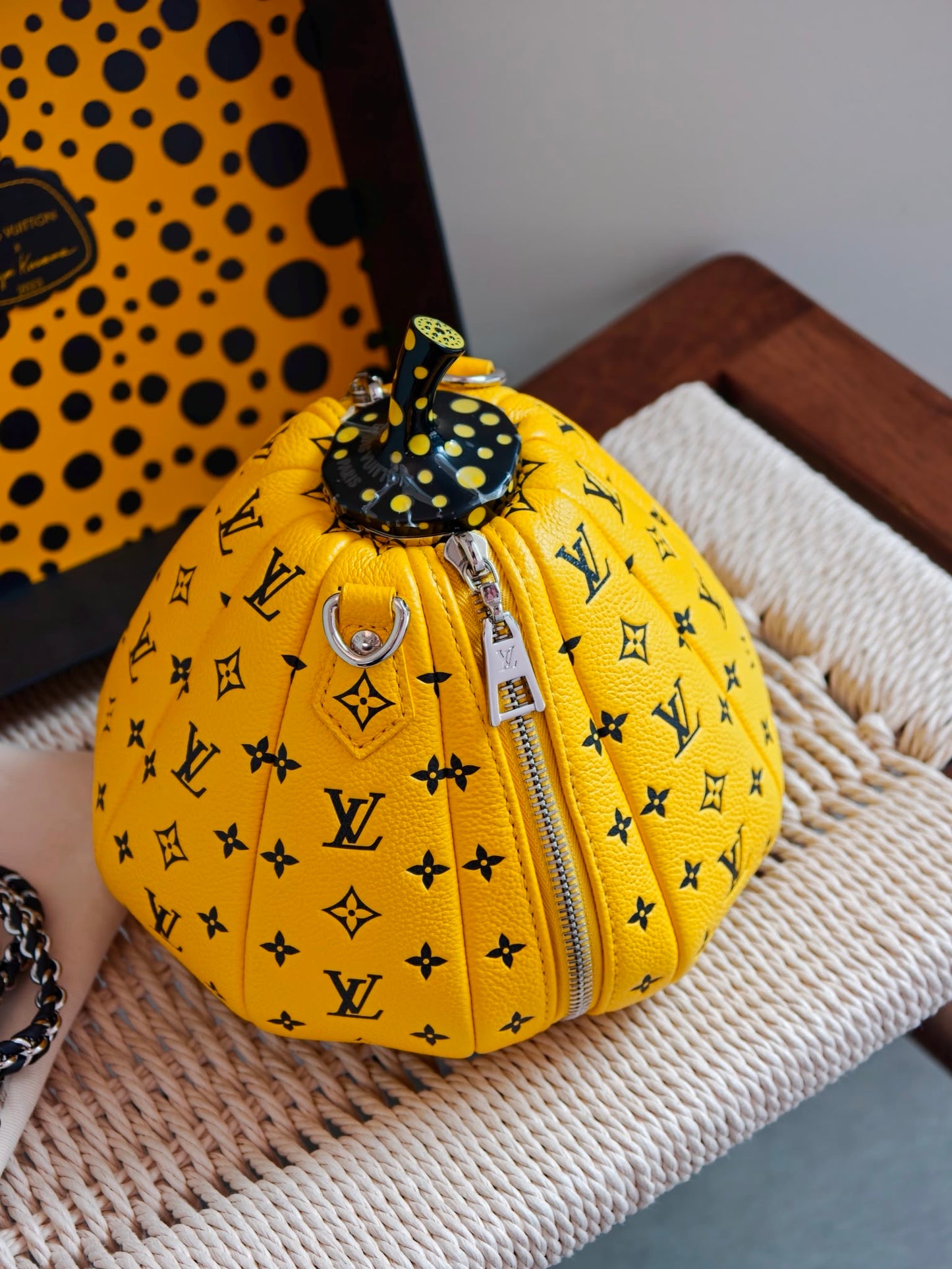 Louis Vuitton x Yayoi Kusama Limited Edition Pumpkin Bag Bright Yellow Monogram Print