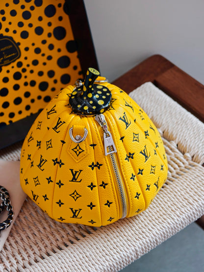 Louis Vuitton x Yayoi Kusama Limited Edition Pumpkin Bag Bright Yellow Monogram Print