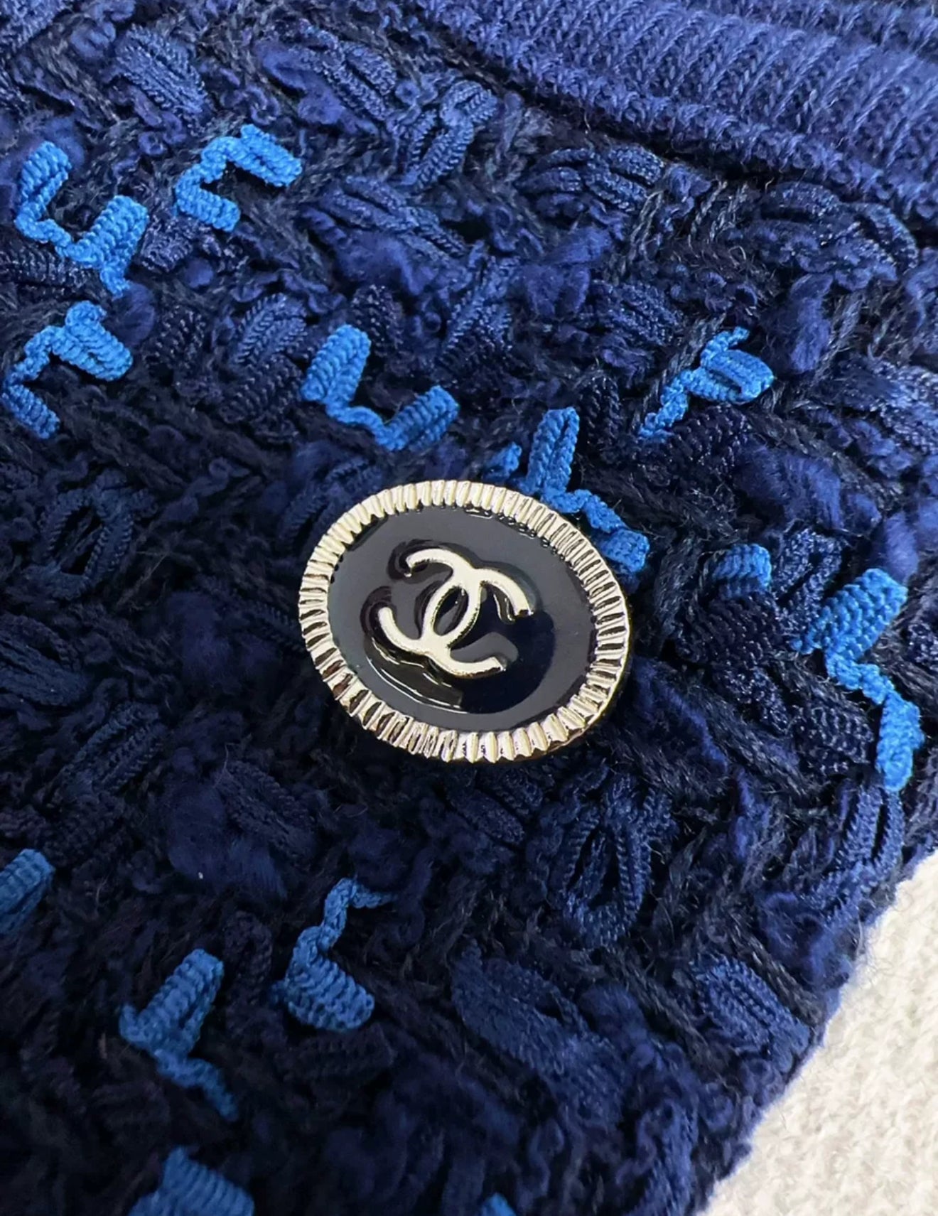 Chanel 24P Blue Tweed Dress