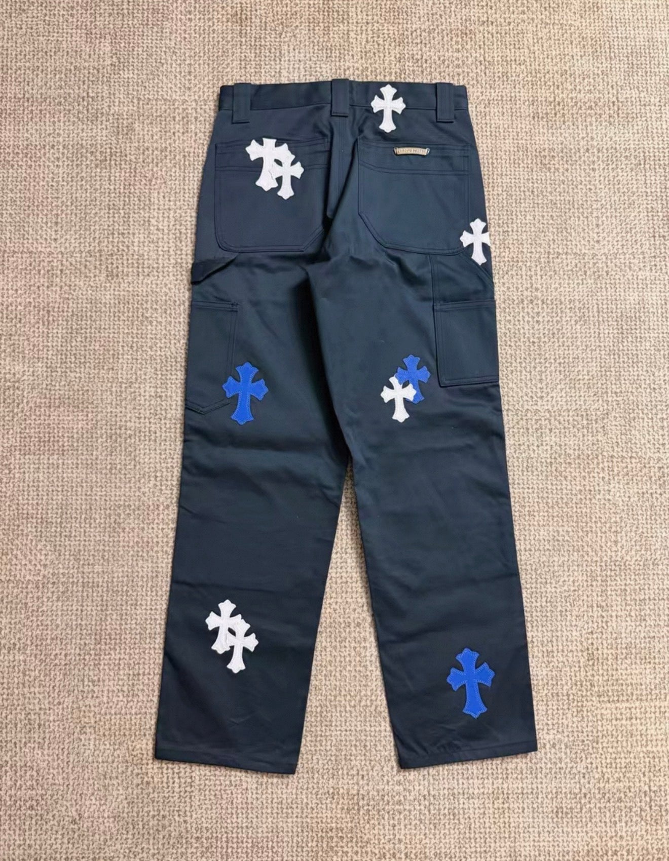 Chrome Hearts Blue and White Cross Cargo Pants