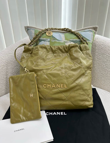 Chanel 22bag in olive khaki color medium size – Wararni.com