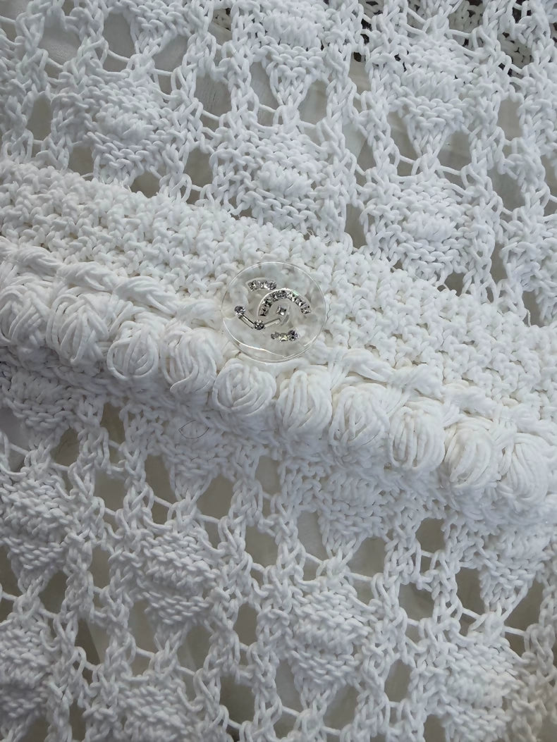 Chanel 26C White Wide-Leg Pants with Silk Lining