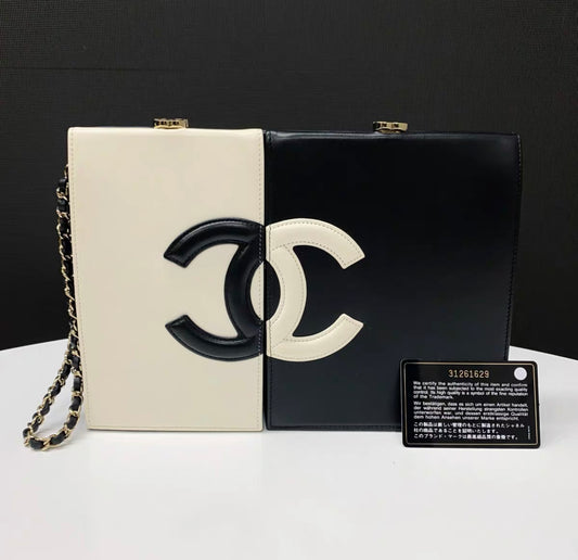 Chanel 21SS Black and White Evening Bag