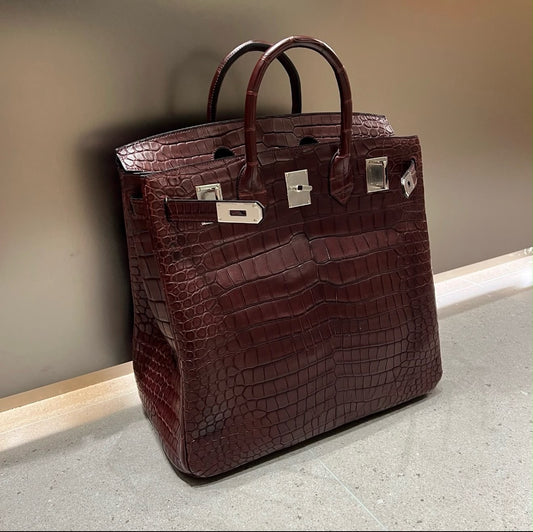Hermes Birkin HAC 40 Volynka matte crocodile leather palladium hardware (Rare)