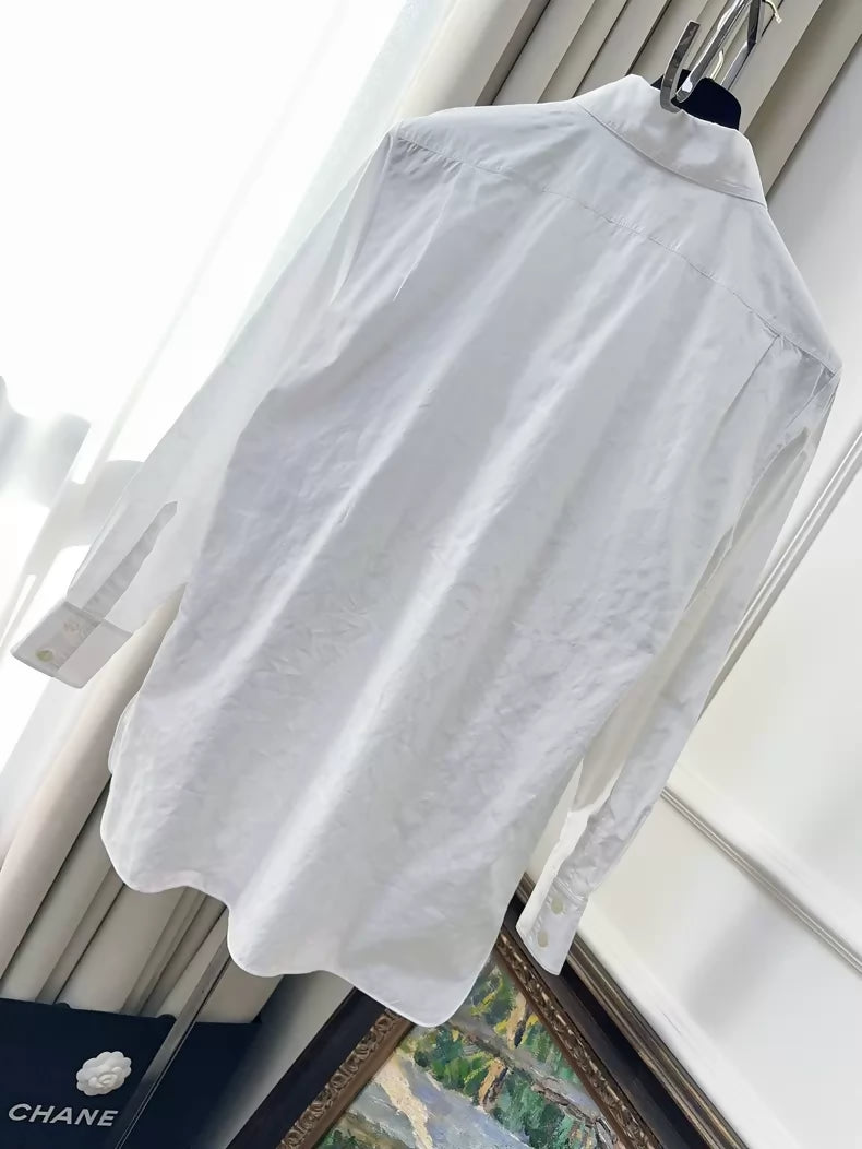 Chanel 24C white long-sleeved shirt