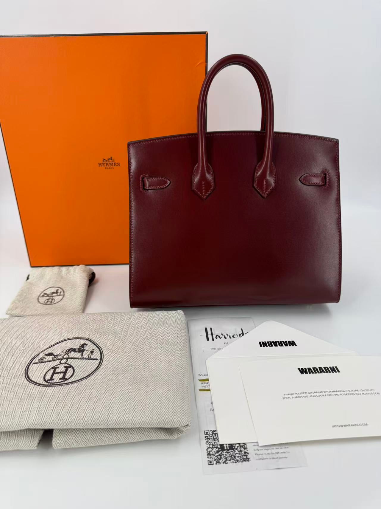 Hermes Birkin 25 rouge H box leather gold hardware
