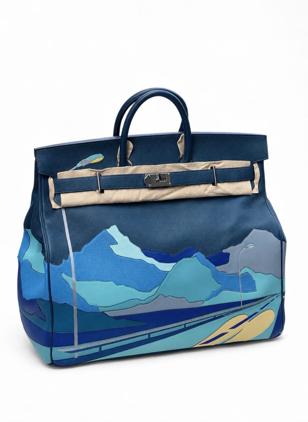 Limited edition Hermes HAC 50 Endless Road Bleu de Prusse Togo/Swift/TC leather palladium hardware (As seen on Erling Haaland ⚽️)