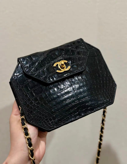 Chanel Vintage Crocodile Flap Clutch