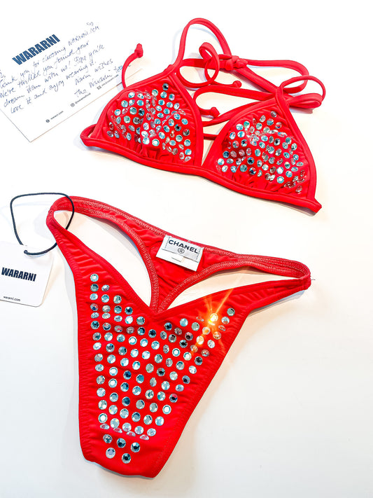 Chanel Vintage 1995 Barbie Red Crystal Bikini | Rare Collector’s Piece | Size 38 (XS/S)