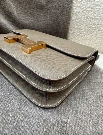 Hermes Constance mini Mirror　Etoupe grey Epsom leather Rose gold hardware