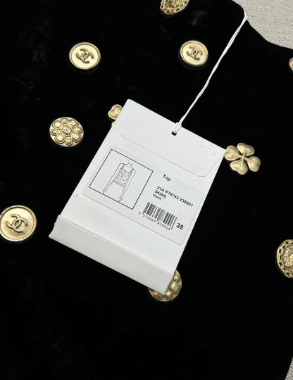 Chanel 21A black Velvet top