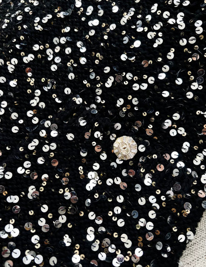 Chanel 23C Black Sequin Jumpsuit