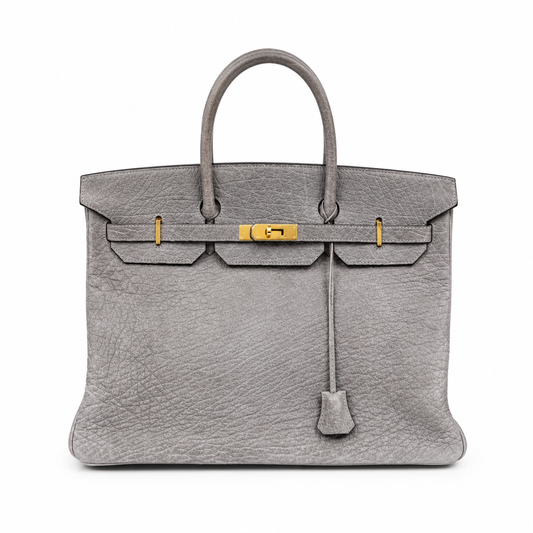 Ultra rare Hermes Birkin 40 Elephant leather 24k gold hardware