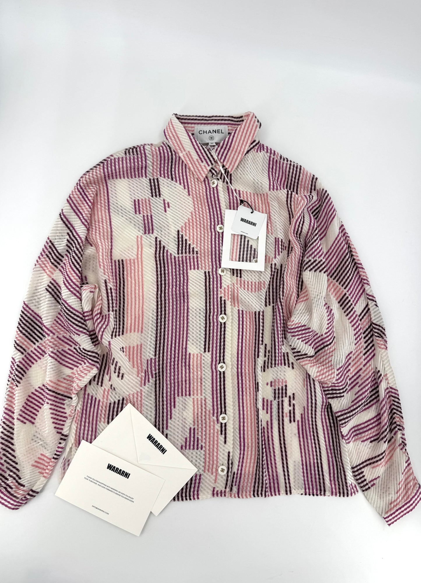 Chanel 23B Pink & White Shirt
