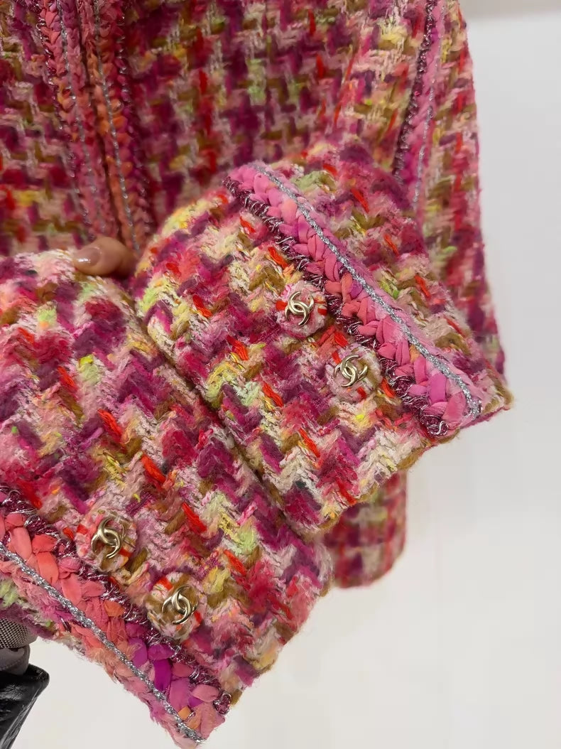 Chanel 20A pink tweed jacket