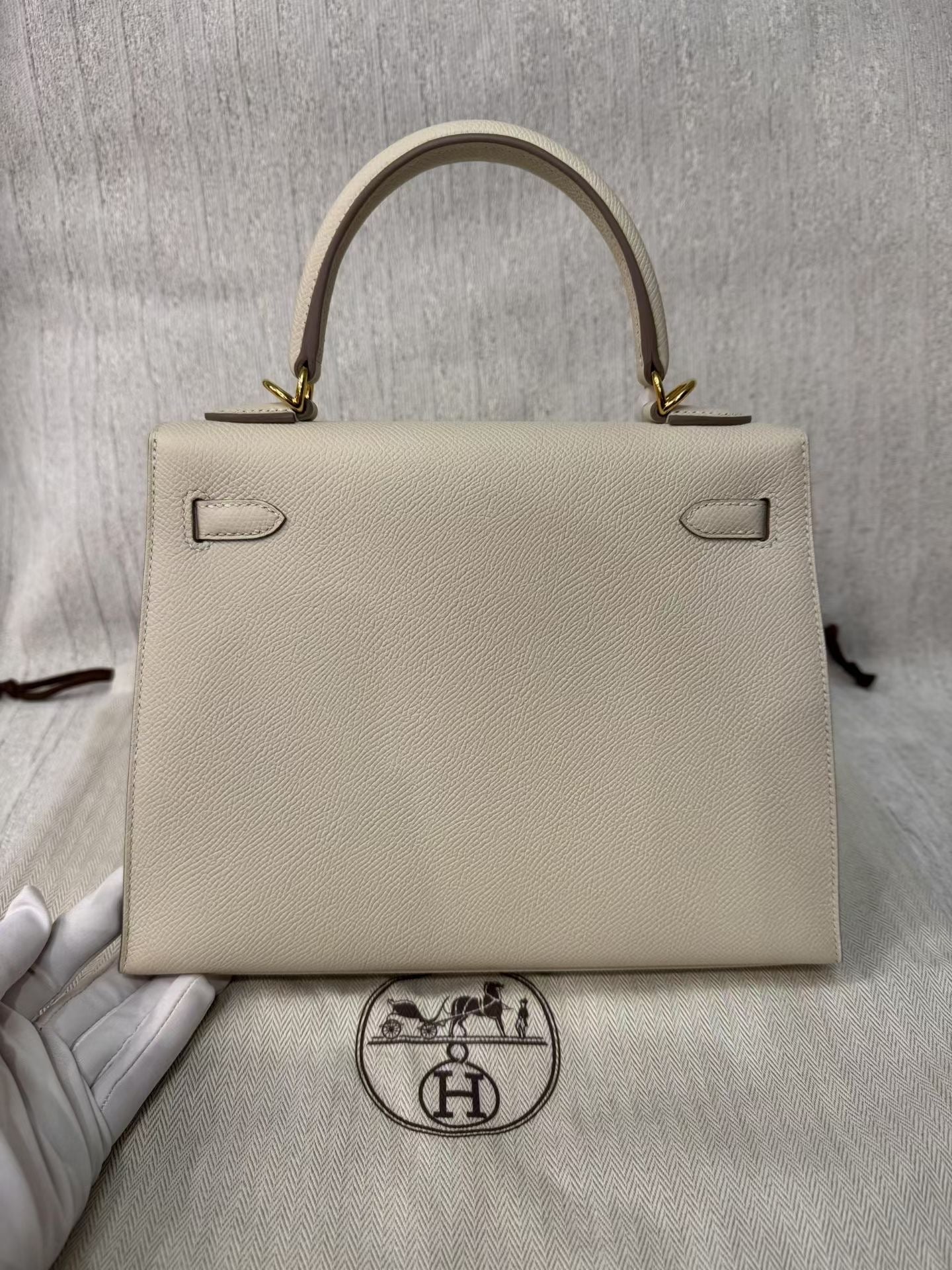 Hermes Kelly 25 Crai Epsome leather gold hardware