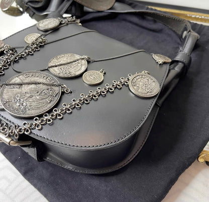 Chanel Black Coin Medallion Saddle