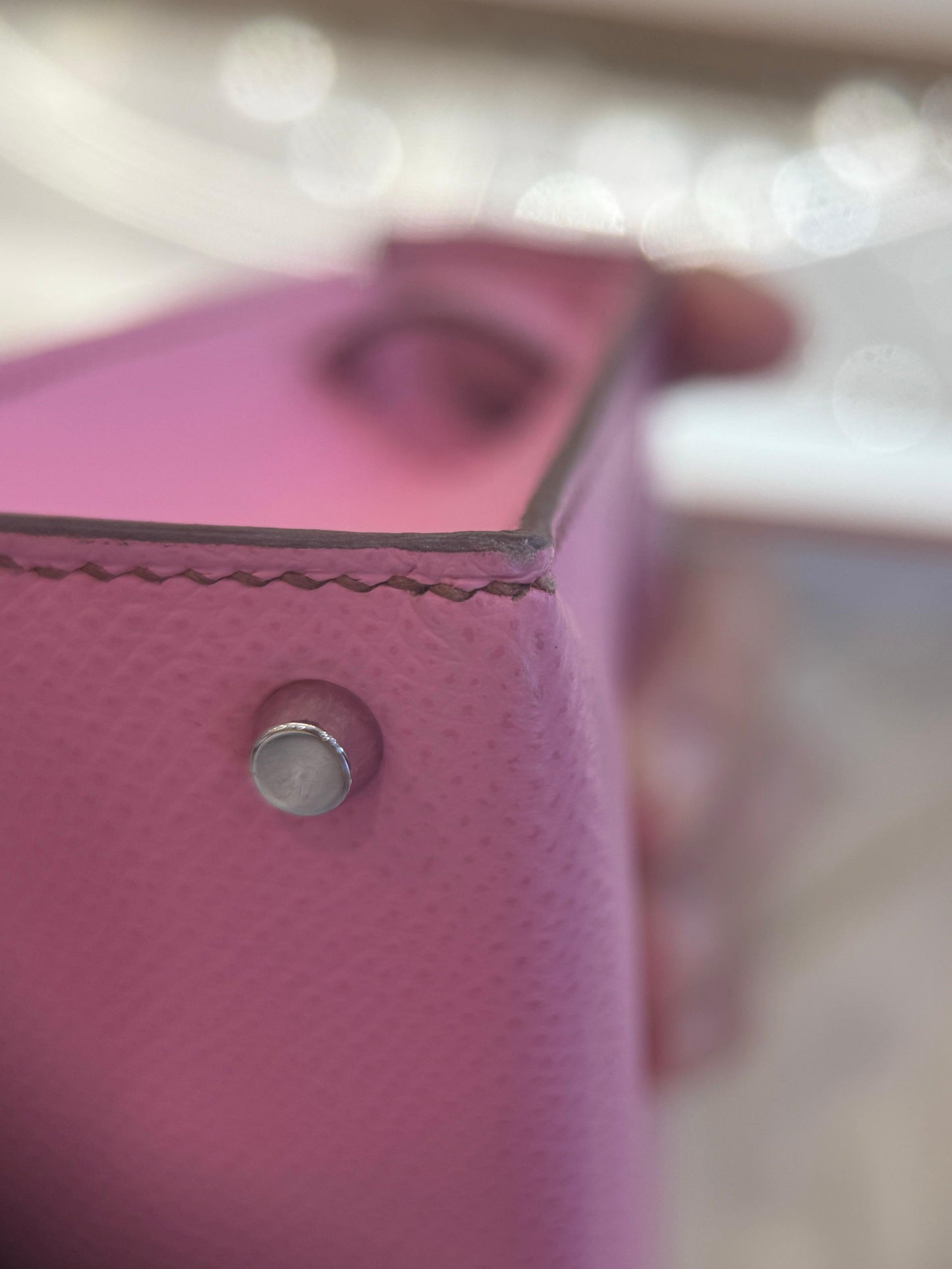 Hermes Mini Kelly 20 5P Pink Bubblegum Chèvre Leather with Palladium Hardware