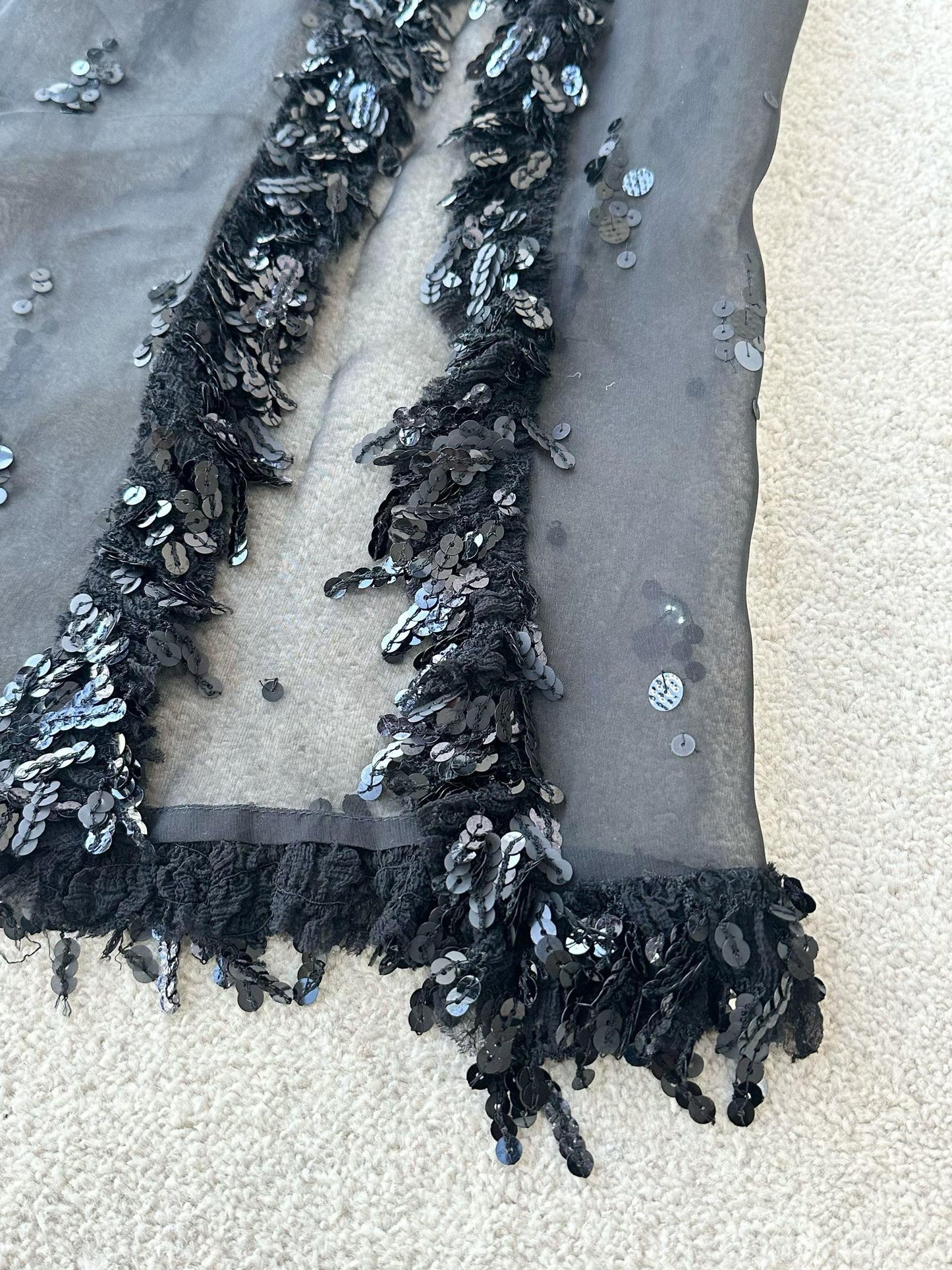 Chanel 19S black silk organza skirt