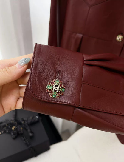 Chanel 22K Burgundy Leather Jacket
