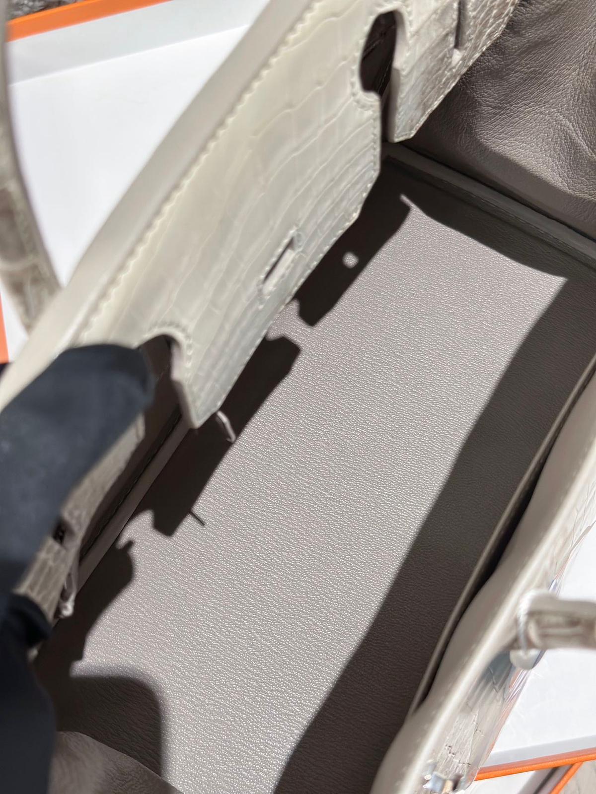 Hermes Birkin 30 Himalaya crocodile leather palladium hardware