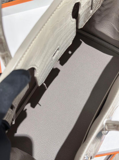 Hermes Birkin 30 Himalaya crocodile leather palladium hardware