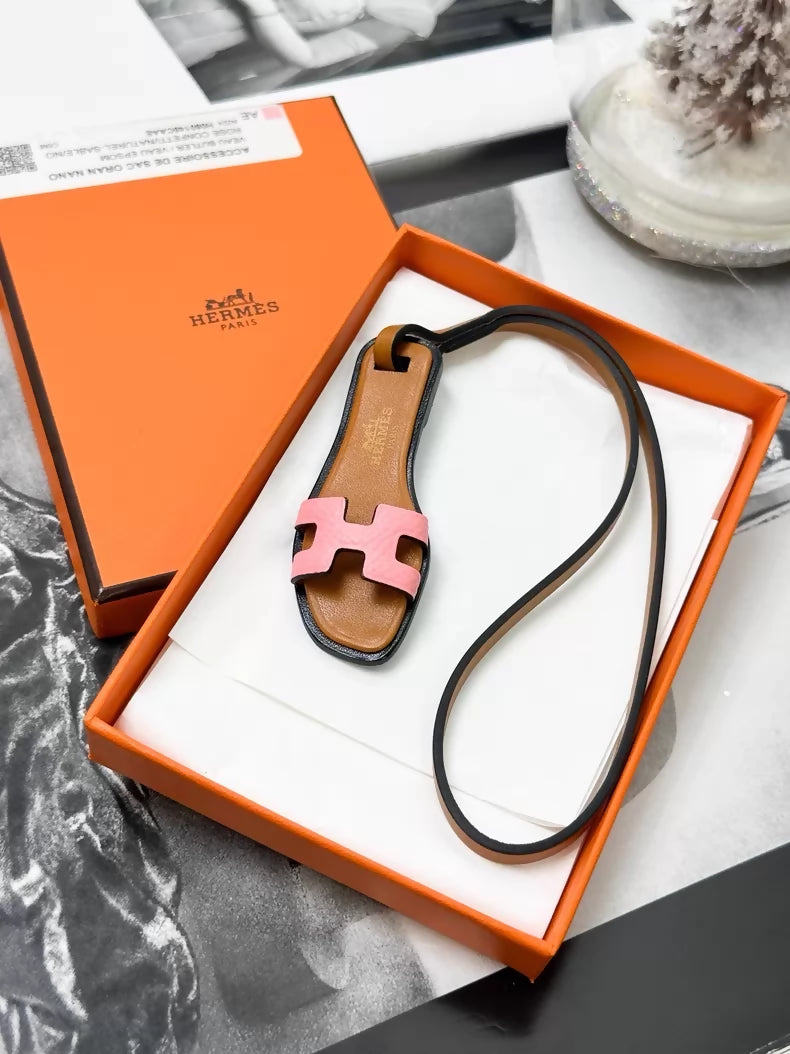Hermes Oran Nano Bag Charm 5P Pink Epsom Leather