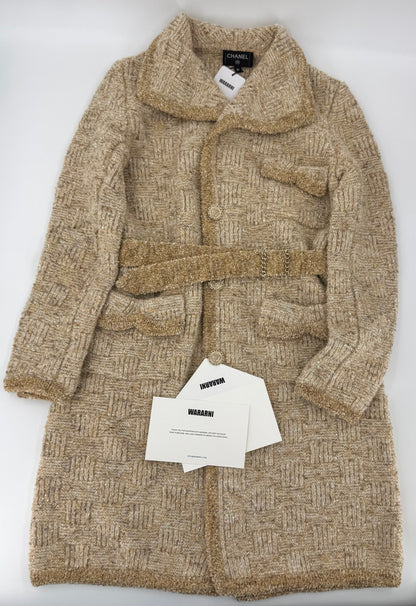 Chanel 20A gold tweed coat