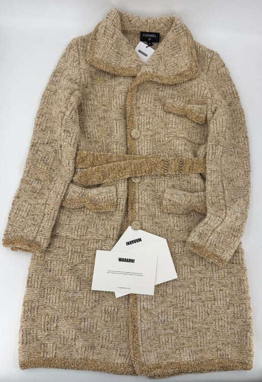 Chanel 20A gold tweed coat