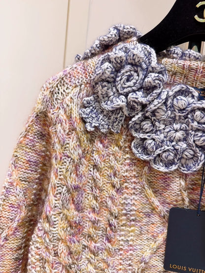 Louis Vuitton LV Colorful 3D Floral Knit Cardigan