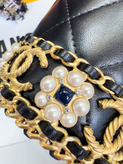 Chanel 21A Black and Gold Bucket Bag