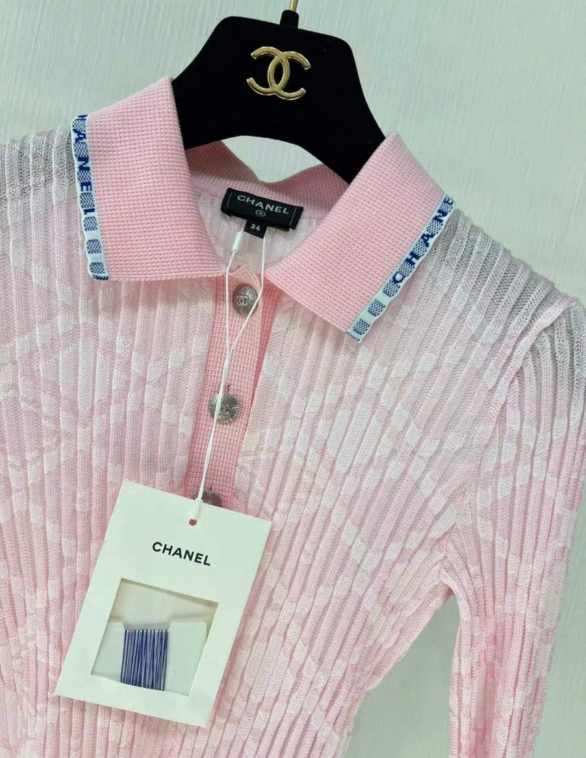Chanel 24S pink stretch knitted dress, brand new with tag size 34 Chanel 24S pink stretch knitted dress, brand new with tag size 34